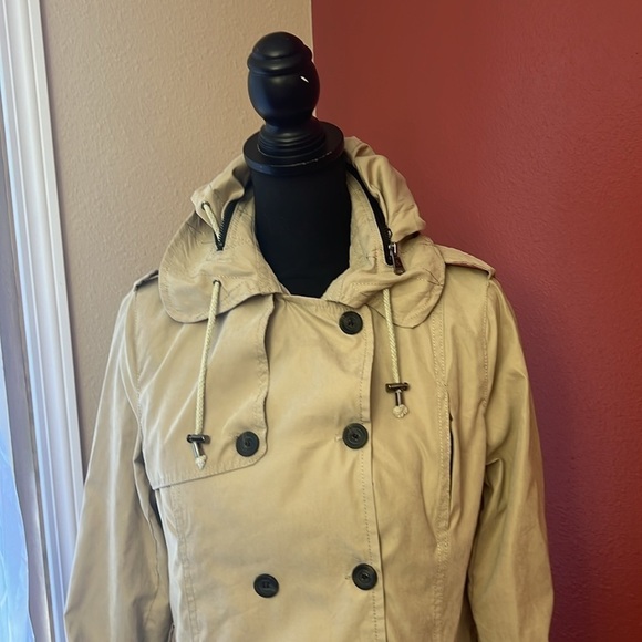COMC Women Short Trench Pea Coat Jacket - Picture 2 of 8